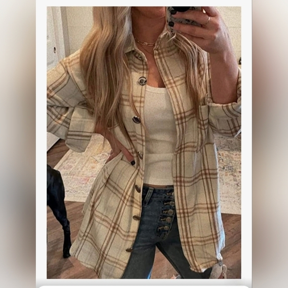 StunShow Plaid  Button Down Flannel Shacket #1109 NWOT - Picture 8 of 11